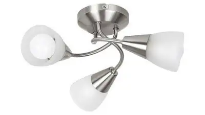 RABALUX Connor plafonska lampa, saten hrom /  opal staklo, E14