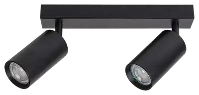 RABALUX Solo, plafonska crna metal spot lamp, 2xGU10