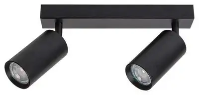RABALUX Solo, plafonska crna metal spot lamp, 2xGU10