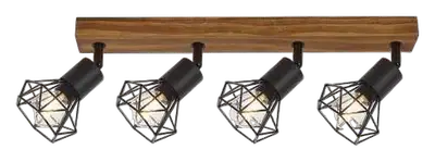 RABALUX Zeus, unutrašnja metal drvenim spot lamp, E14 4x MAX 40W
