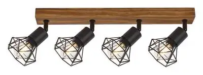 RABALUX Zeus, unutrašnja metal drvenim spot lamp, E14 4x MAX 40W