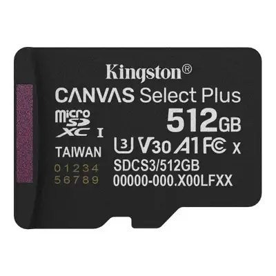 KINGSTON MicroSD 512GB Kingston SelectPlus gen 3   bez adaptera