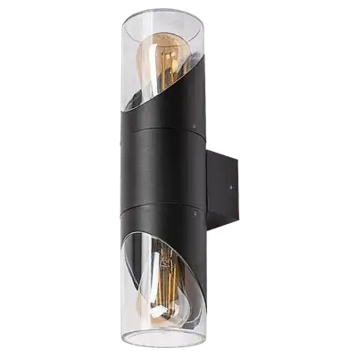 RABALUX Novigrad spoljna zidna lampa crna aluminijum E27 2x28W