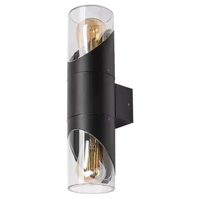 RABALUX Novigrad spoljna zidna lampa crna aluminijum E27 2x28W