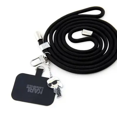 KARL LAGERFELD Universal Strap and Tether Patch Black