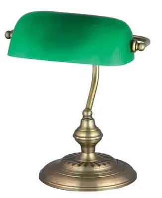 RABALUX Bank stona lampa, E27, bronza / zelena