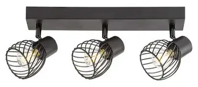 RABALUX Aberama, plafonska lampa, crna plasticna lampa, E14 3x10W, IP20