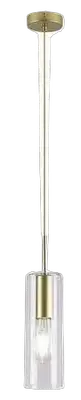 RABALUX Kalevi, visilica metal zlatna / staklo 1xE27, visina 150cm, tekstilni kabal