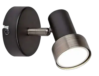 RABALUX Konrad, zidna lampa, mat crna sa srebrnom metalnom abažurom, GU10 1x50W, IP20