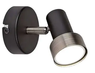 RABALUX Konrad, zidna lampa, mat crna sa srebrnom metalnom abažurom, GU10 1x50W, IP20