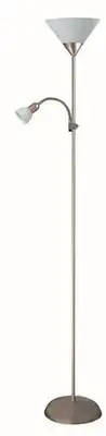RABALUX Action podna lampa sa citacem E27+E14 brušeni hrom / bela
