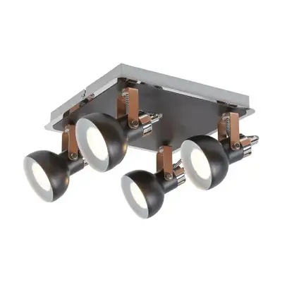 RABALUX Balzac, spot, matte black /  champagne /  chrome,4xGU10 