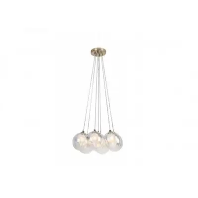 RABALUX Rosehip, luster champagne metal / multikolor staklo, 7xG9
