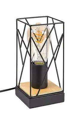 RABALUX Boire, stona lampa, crna metalna / drvena E27 1x40W IP20