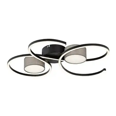 RABALUX Shiena, plafonska lampa crna 40W 1800lm-2800lm, 4000K IP20