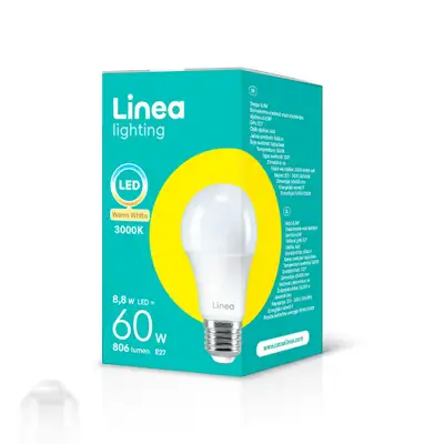 LINEA LED sijalica 8,8W(60W) A60 806Lm E27 3000K