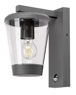 RABALUX Savano spoljna zidna lampa tamno siva aluminijumska E27 40W sa senzorom