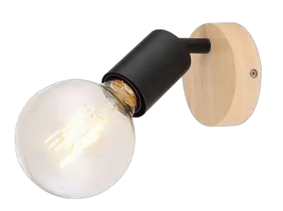 RABALUX Pablo, metal-drvena spot , E27 1xMAX 40W, mat crna