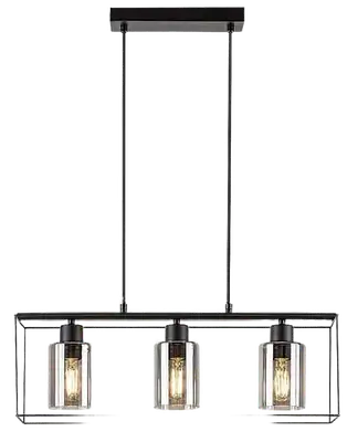 RABALUX Cedvik, crna metalna visilica, E27 3x25W, IP20