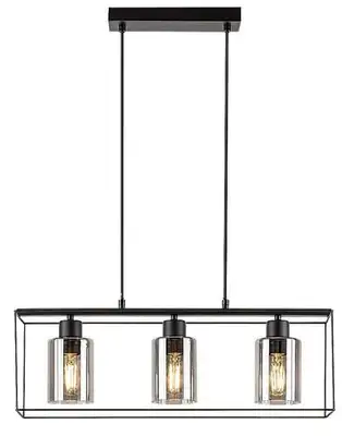 RABALUX Cedvik, crna metalna visilica, E27 3x25W, IP20