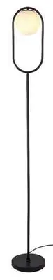 RABALUX Ghita, podna lampa 1xE27, metal crna / belo staklo, visina 170cm