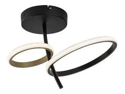 RABALUX Emilion, plafonska crna / zlatna LED 24W, 1450lm, 4000K, 39cm