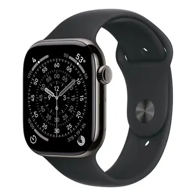 APPLE Watch S11 Cellular 46mm Slate Titanium Case with Black Sport Band - S / M mfd14rk / a