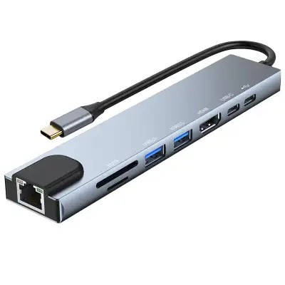 KETTZ KT-801G Type C 8 / 1 4K HDMI USB x 2, SD / TF Multiport