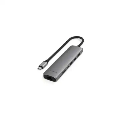 SATECHI 7-in-1 USB-C Slim Multiport Adapter with Ethernet Silver ST-P7SS HUB