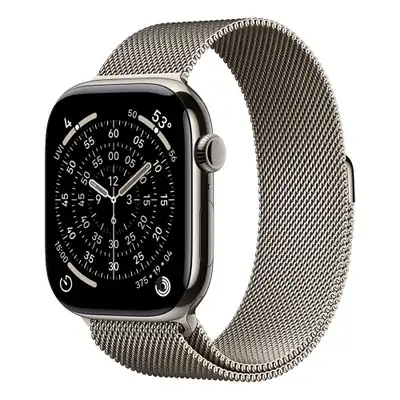 APPLE Watch S11 Cellular 46mm Natural Titanium Case with Natural Milanese Loop - M / L mfd04rk / a