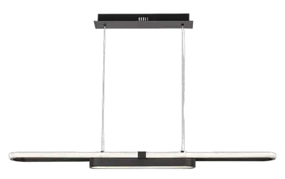 RABALUX Contessa, LED visilica crna metal, 48W, 2550lm, 4000K, 100cm, podesiva visina: 50-120cm