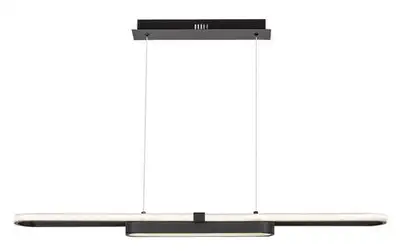 RABALUX Contessa, LED visilica crna metal, 48W, 2550lm, 4000K, 100cm, podesiva visina: 50-120cm