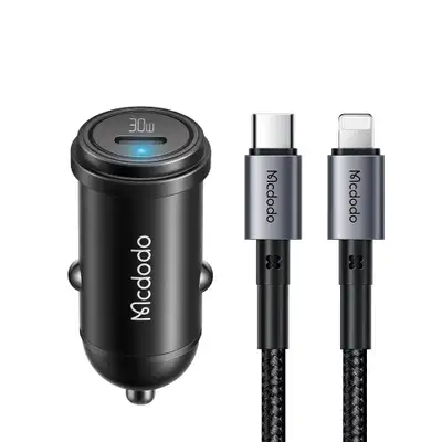 MCDODO CC-7492 Set auto punjac 30W USB-C + kabl 36W TIP-C na Lightning, 1.2m
