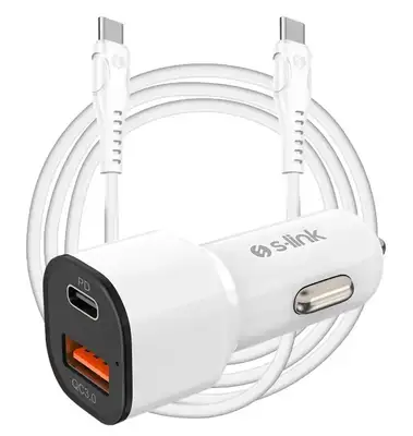 S-LINK SL-EC38PD USB-A USB-C PD + USB-C kabl 38W
