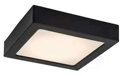 RABALUX Shaun2 plafonjera 15W 3000K crna cetvrtasta