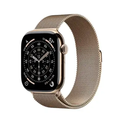APPLE Watch S11 Cellular 42mm Gold Titanium Case with Gold Milanese Loop mf8y4rk / a