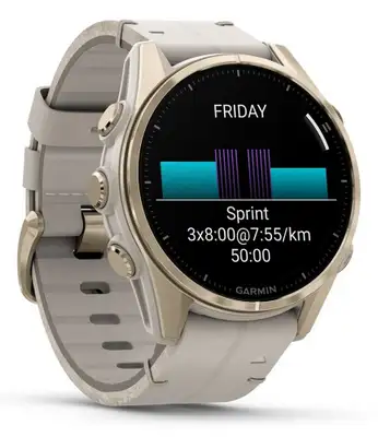 GARMIN Fenix 8 43mm Sapphire Fog Gray Leather
