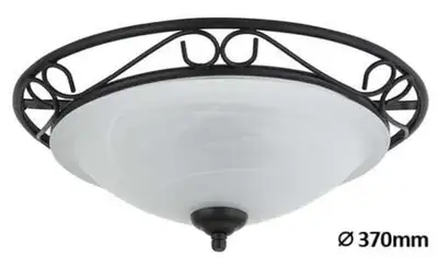 RABALUX Athen plafonjeraD37 E27 2x60W mat crno