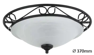 RABALUX Athen plafonjeraD37 E27 2x60W mat crno