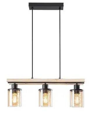 RABALUX Niylah, crna metalna visilica, E27 3x25W, IP20