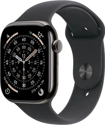 APPLE Watch S11 Cellular 42mm Slate Titanium Case with Black Sport Band - S / M mf8r4rk / a
