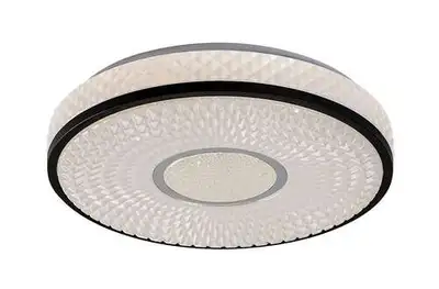 RABALUX Sedona2, unutrašnja plafonjera, black metal lamp sa belim plasticnim abažurom, 24W, sa abažurom: 1680lm, bez abažura: 2400lm, 4000K, D39,5cm, H8,5cm, zvezdani efekat, IP20, staklo