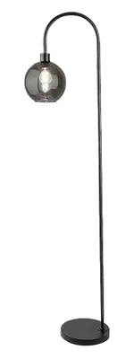 RABALUX Ricardo, podna lampa metal crna / dimljeno staklo, 1xE27, visina 160cm