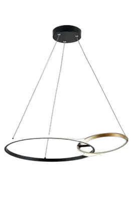 RABALUX Emilion, visilica ring crna / zlatna, LED 36W, 2150lm,  4000K, 62cm