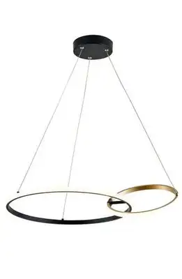RABALUX Emilion, visilica ring crna / zlatna, LED 36W, 2150lm,  4000K, 62cm