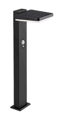 RABALUX Lasset, solarna podna, aluminium crna, LED 4,4W, 200lm, (bez dif. 600lm), 4000K, visina 50cm, PIR motion sensor, light sensor: 8-12m, 110°, dimmable with switch, battery: 3,7V 2200mAh, ideal operating temperature: -20°C / +60°C, IP54