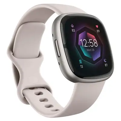 FITBIT Smart Watch Sense 2 Lunar White/ Platinum