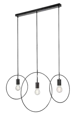 RABALUX Dilara, mat crna metalna visilica, E27 3x40W, IP20