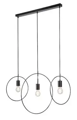 RABALUX Dilara, mat crna metalna visilica, E27 3x40W, IP20