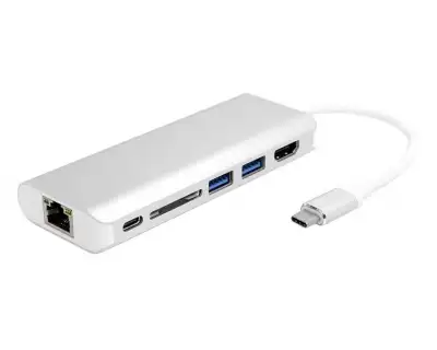 LINKOM HUB tip C to HDMI / USB 3.0 / SD / Tip C / RJ45